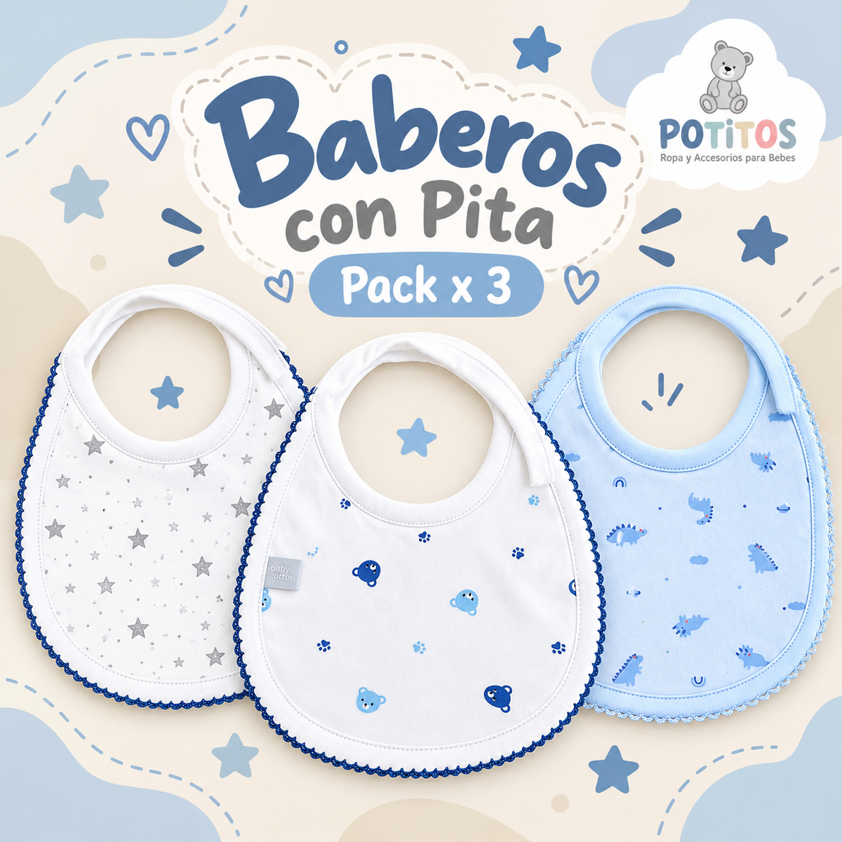BABERO BB1 PITA PACK x3 1030