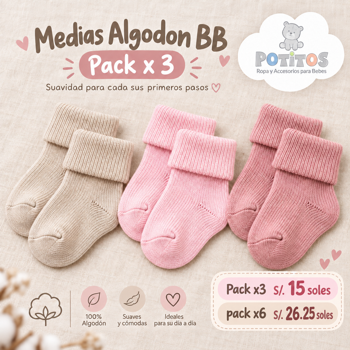 MEDIAS ALGODON BB TT 4410