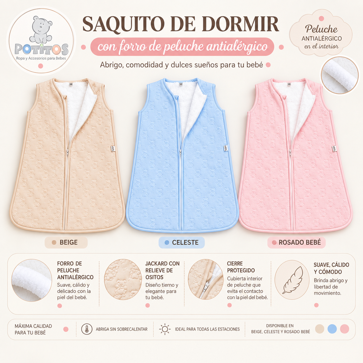 PORTABB OSITO JACARD CON PELUCHE 2113