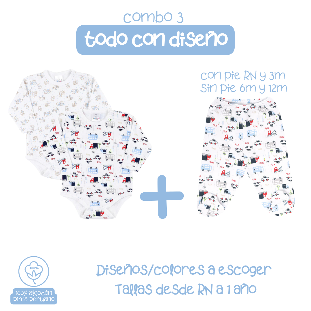 3PACK NAVI BODY MANGA LARGA+ PANTALON NIÑO 9010*