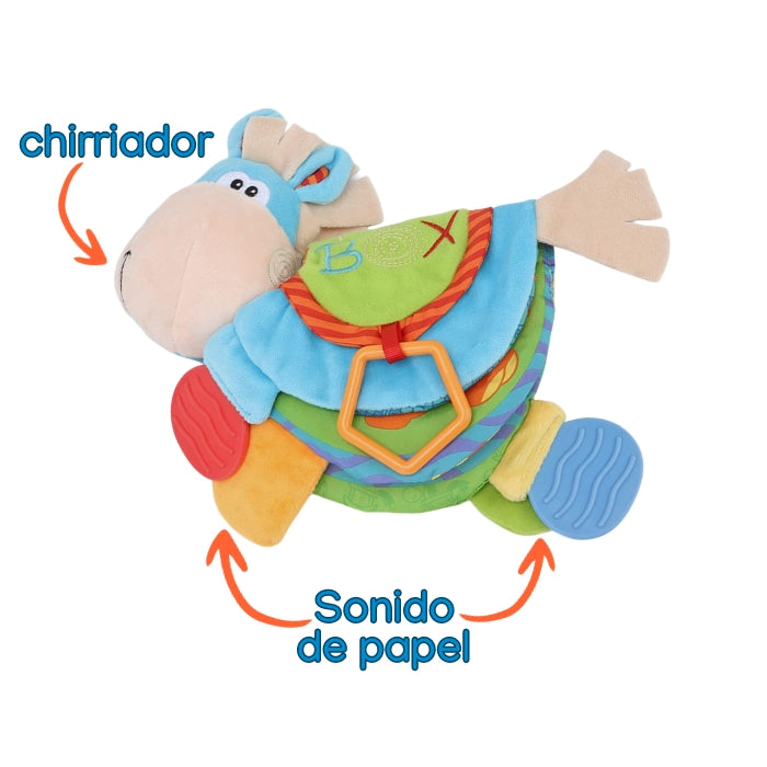 LIBRO MORDEDOR CON TEXTURA BURRITO CLIP CLOP