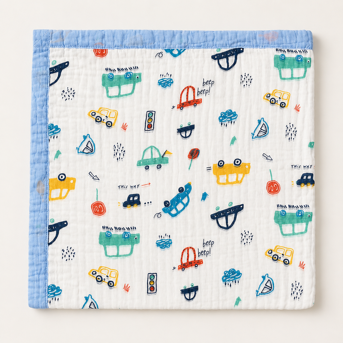 MUSELINA NATY 6CAPAS Estampado con Ribete 2608