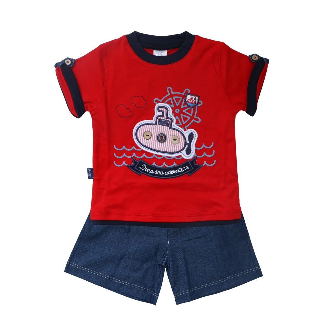 CONJUNTO SUBMARINO POLO MGC ROJO + SHORT