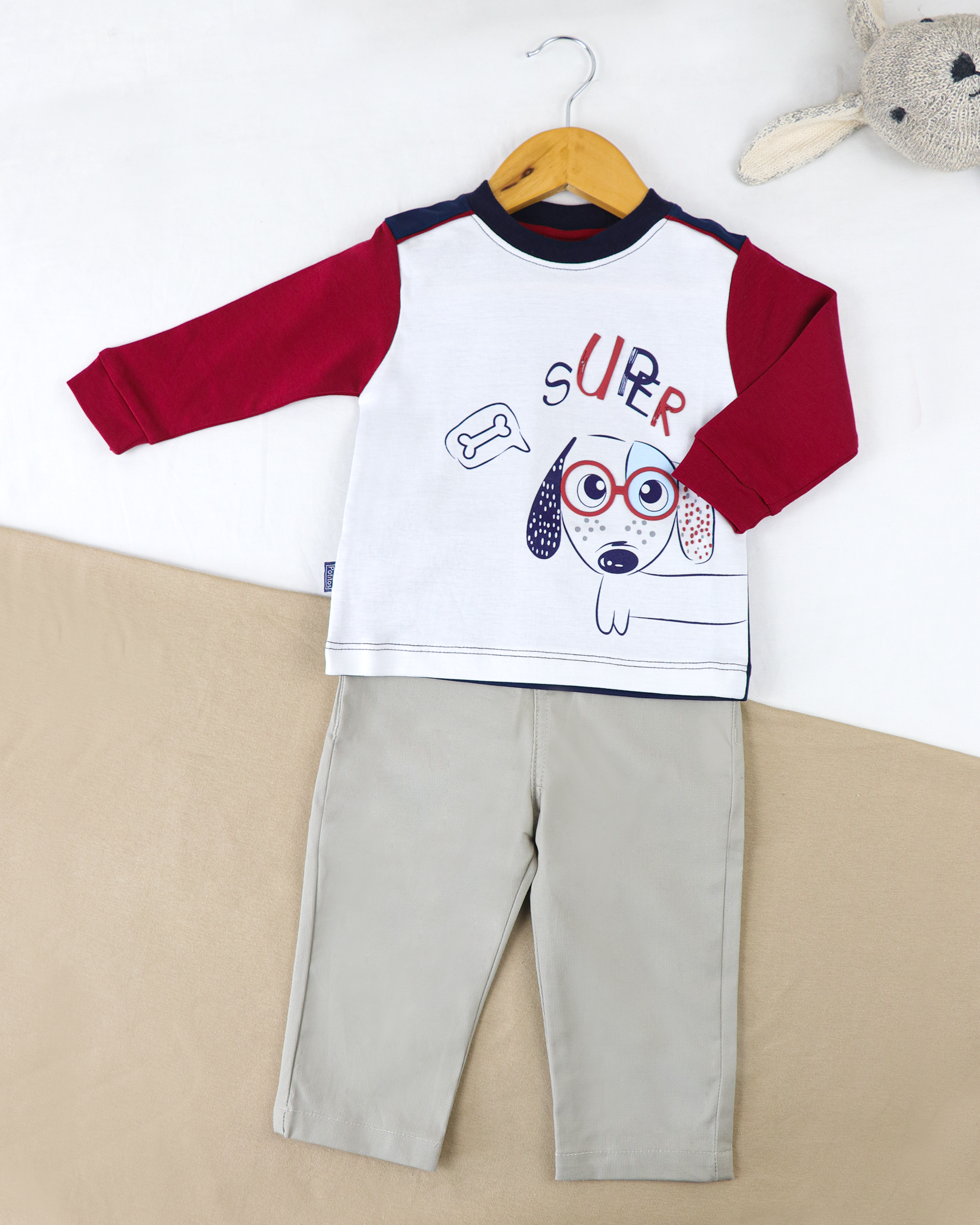 CONJUNTO SUPER DOG GUINDA POLO + PANTALON 7811*
