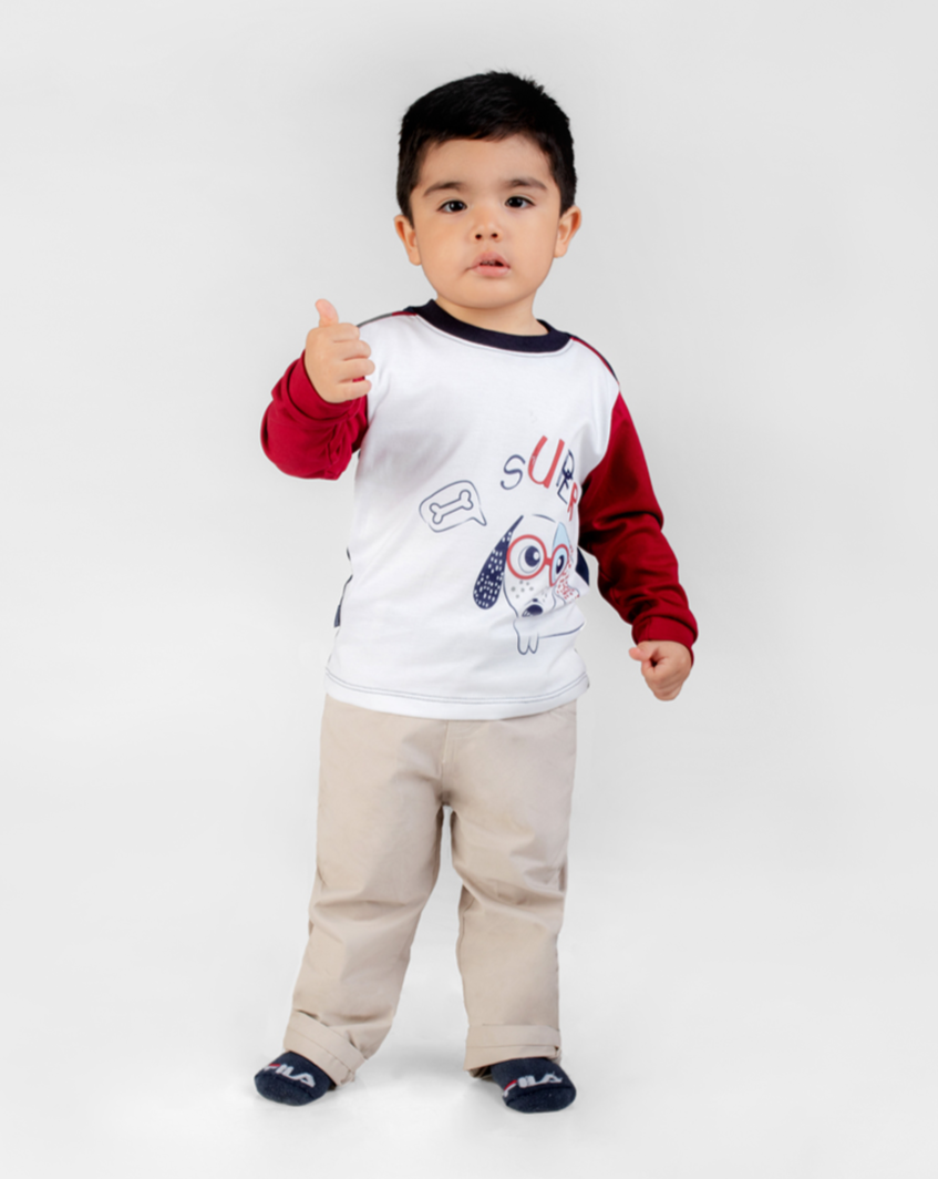 CONJUNTO SUPER DOG GUINDA POLO + PANTALON 7811*