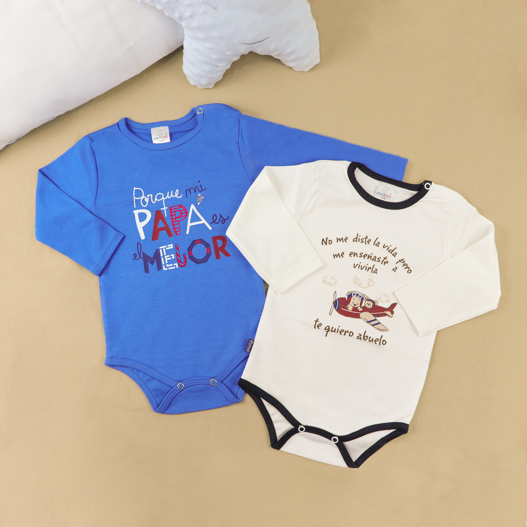 COMBO5 BODY PAPA CELESTE+ ABUELITO TALLA12M
