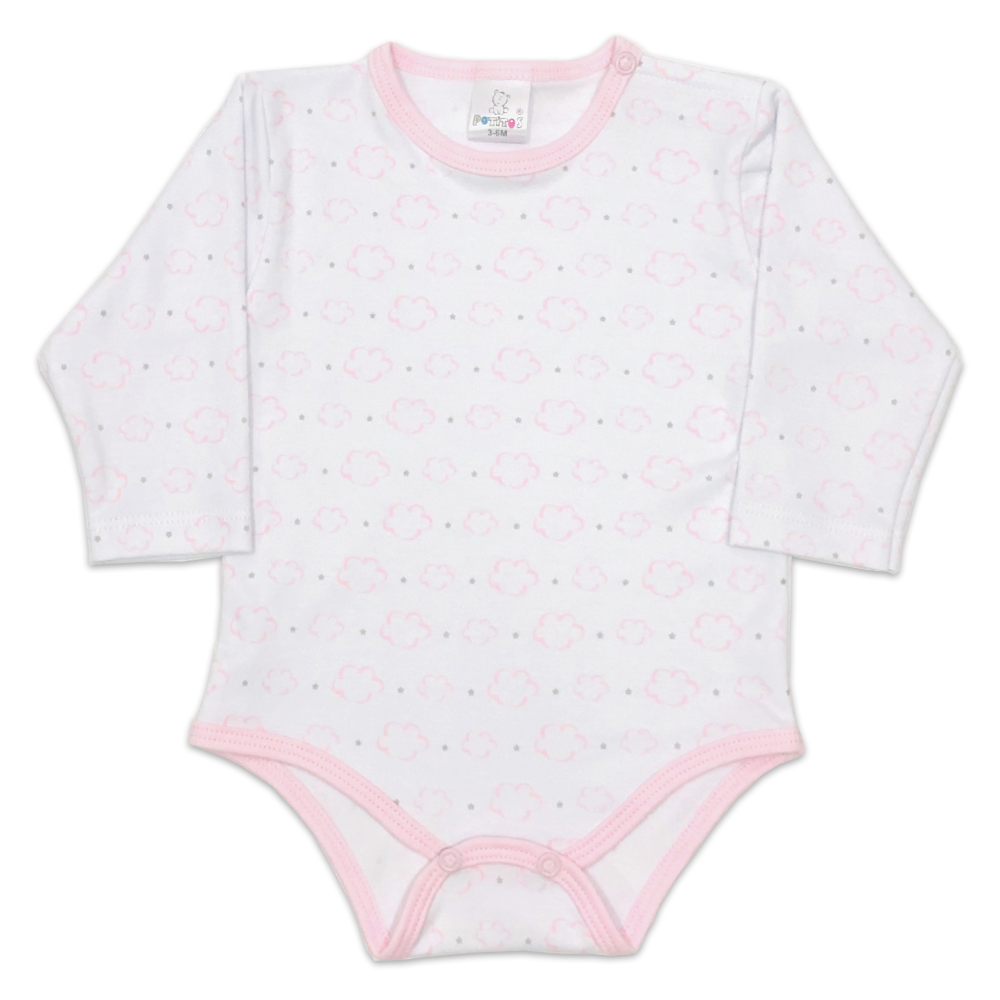 BODY MG LARGA ESTAMPADO NUBE ROSADO 6202*