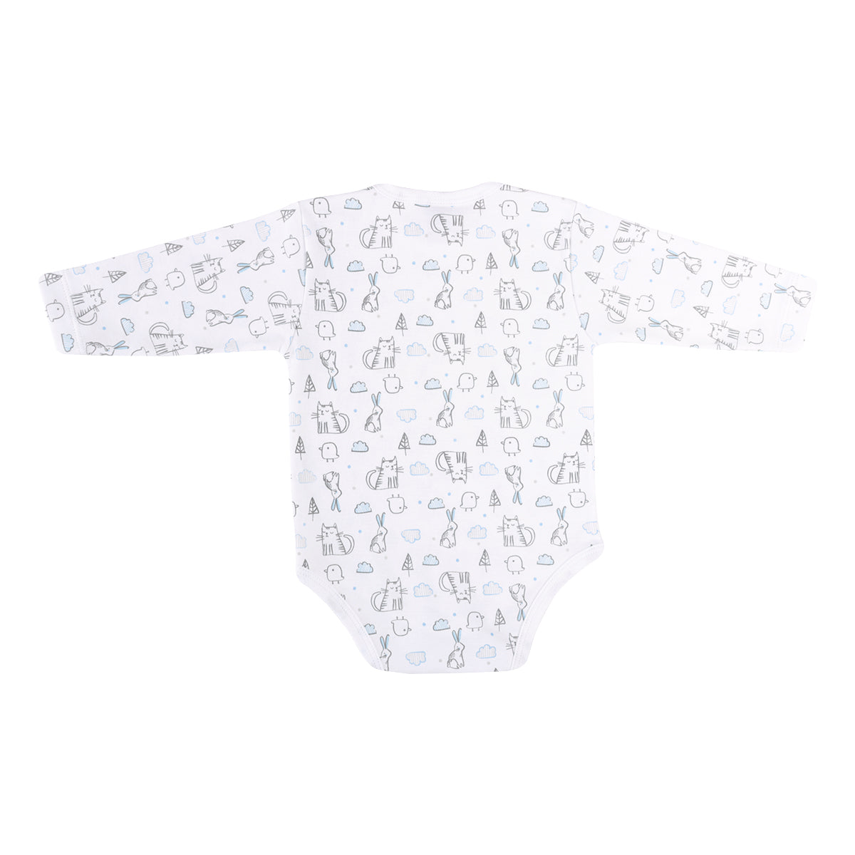 BODY MG LARGA ESTAMPADO NIÑO CAT CELESTE 6202*