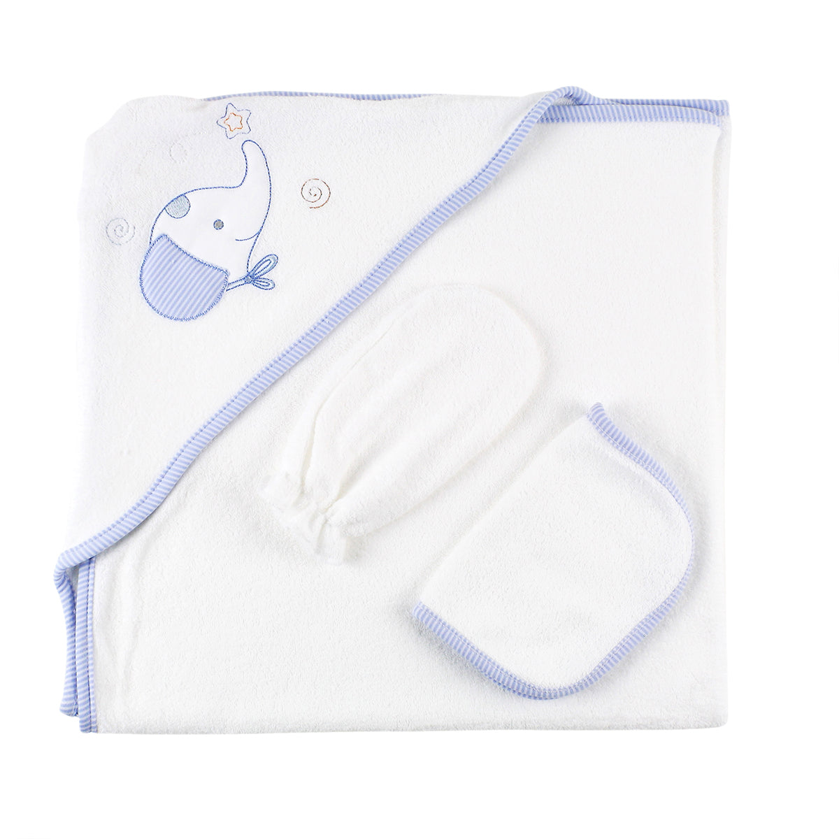 TOALLA FELPA BLANCO/CEL ELEFANTE