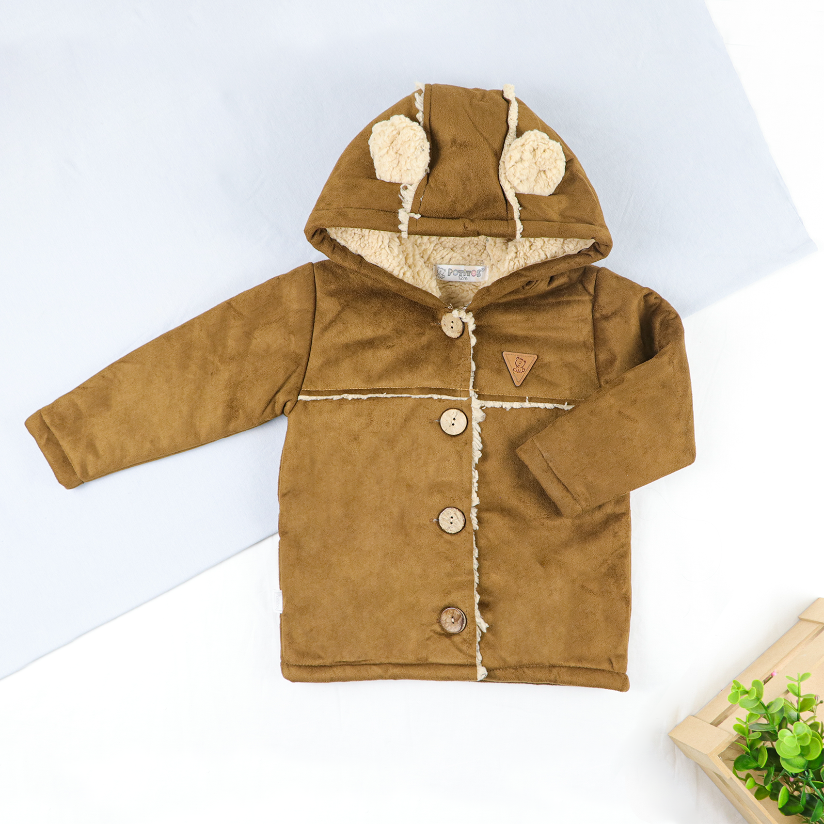 CASACA PANA CON FORRO PELUCHE MARRON 7715