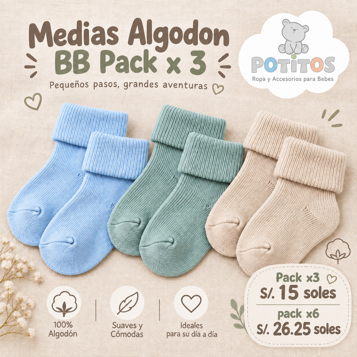 MEDIAS ALGODON BB TT 4410