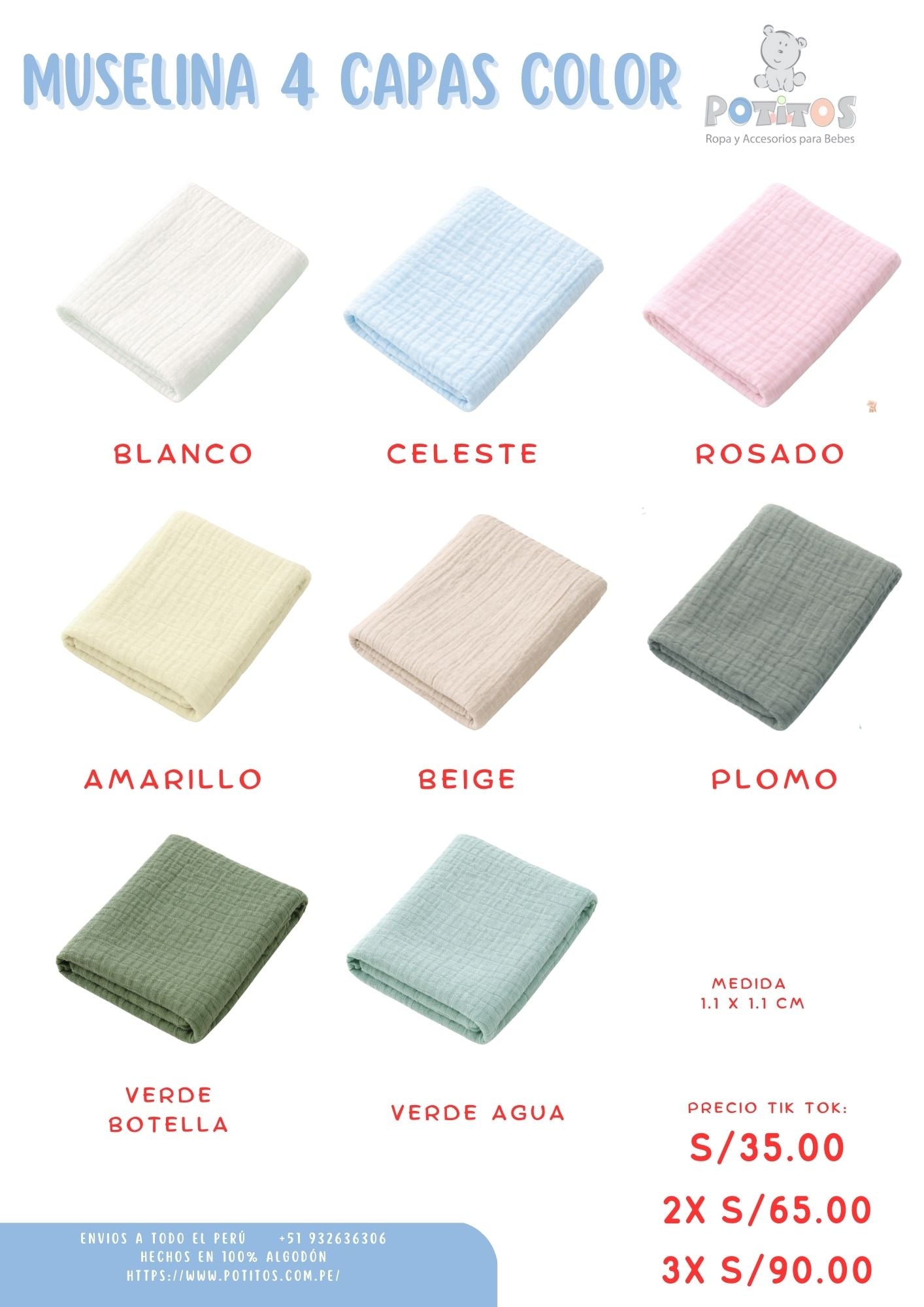 MUSELINA 4CAPAS COLOR TT 2605