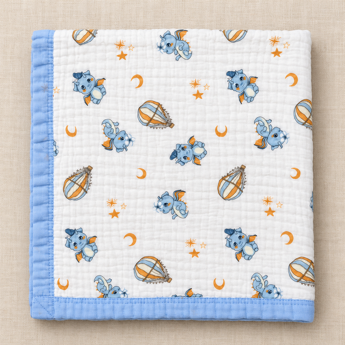 MUSELINA MARY 6CAPAS Estampado con Ribete 2608