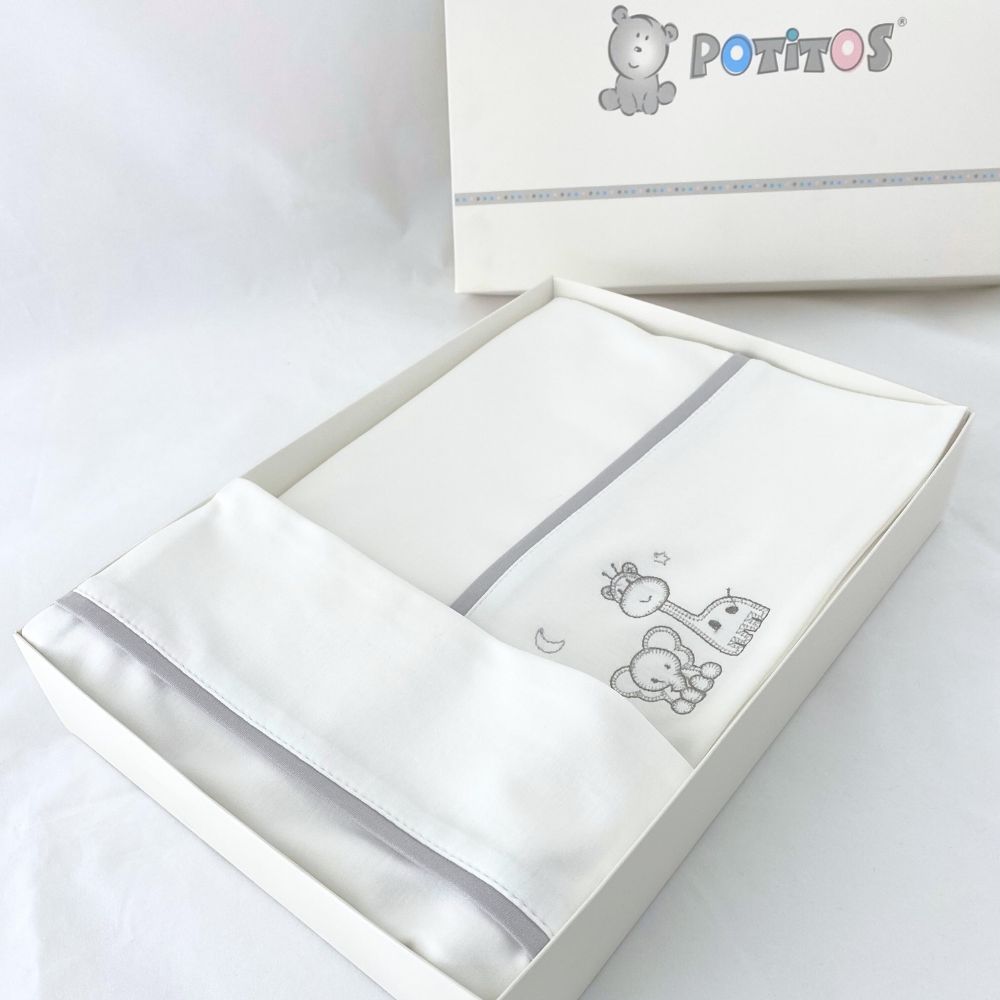 SABANA DE CUNA ALGODON PIMA PLOMO 4311