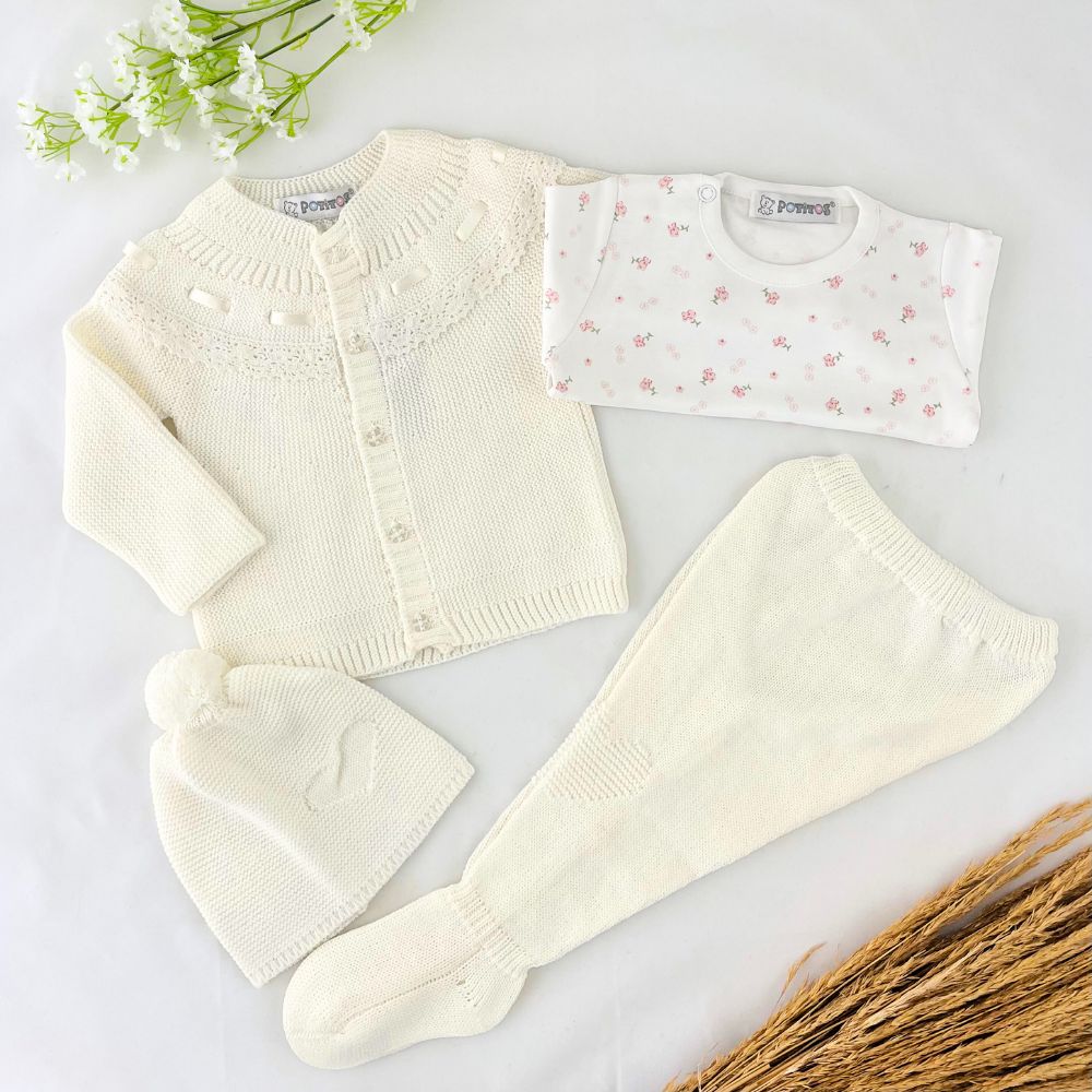 ROPOM DE HILO CORAZON HUESO 4804M3