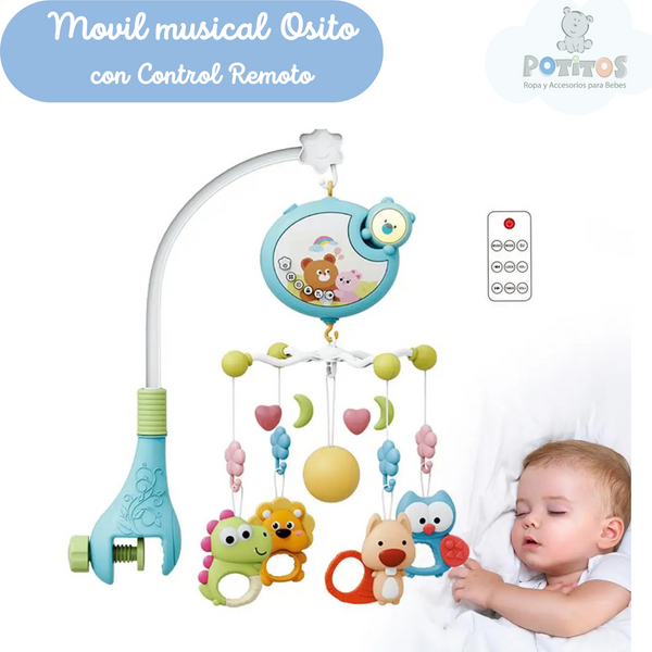 MOVIL MUSICAL OSITO + CONTROL REMOTO