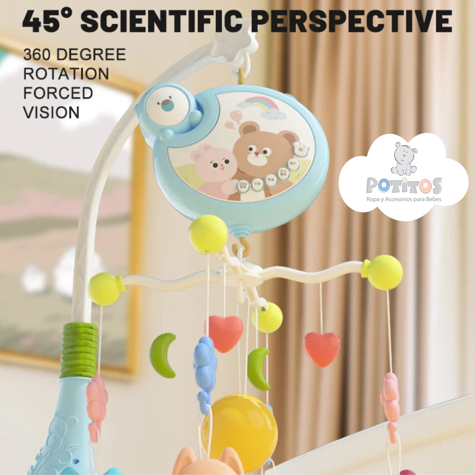 MOVIL MUSICAL OSITO + CONTROL REMOTO