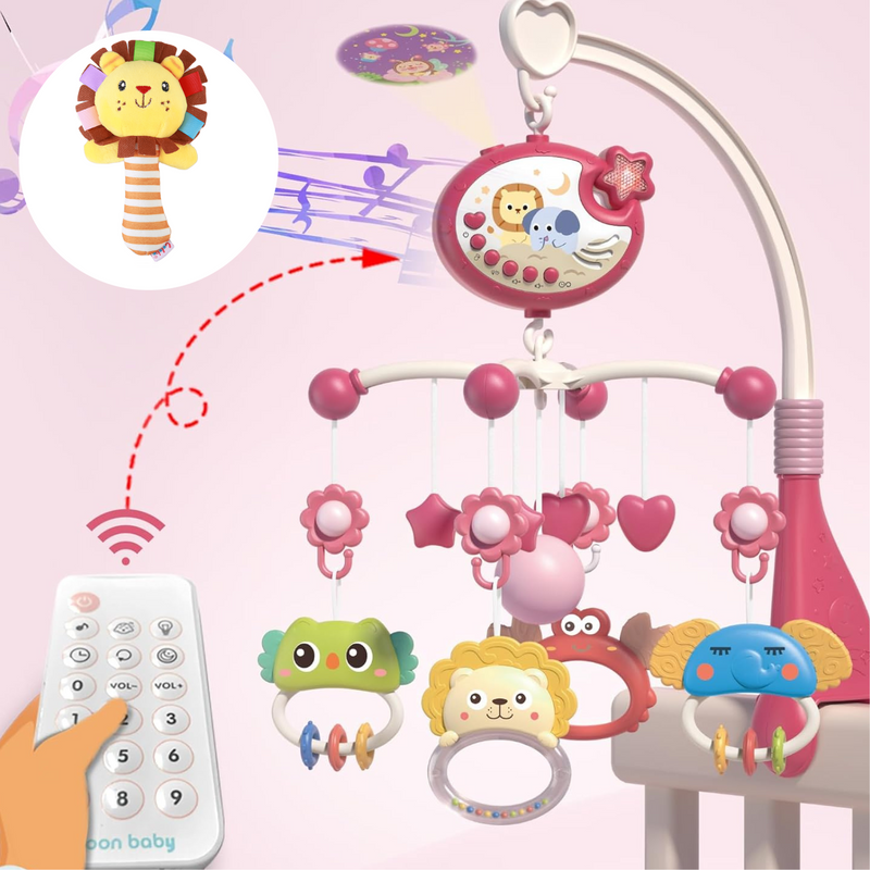 MOVIL PROYECTOR MUSICAL + SONAJAS ANIMALITOS