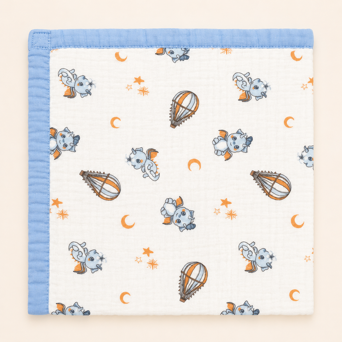MUSELINA NATY 6CAPAS Estampado con Ribete 2608