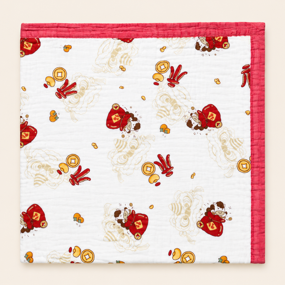 MUSELINA NATY 6CAPAS Estampado con Ribete 2608