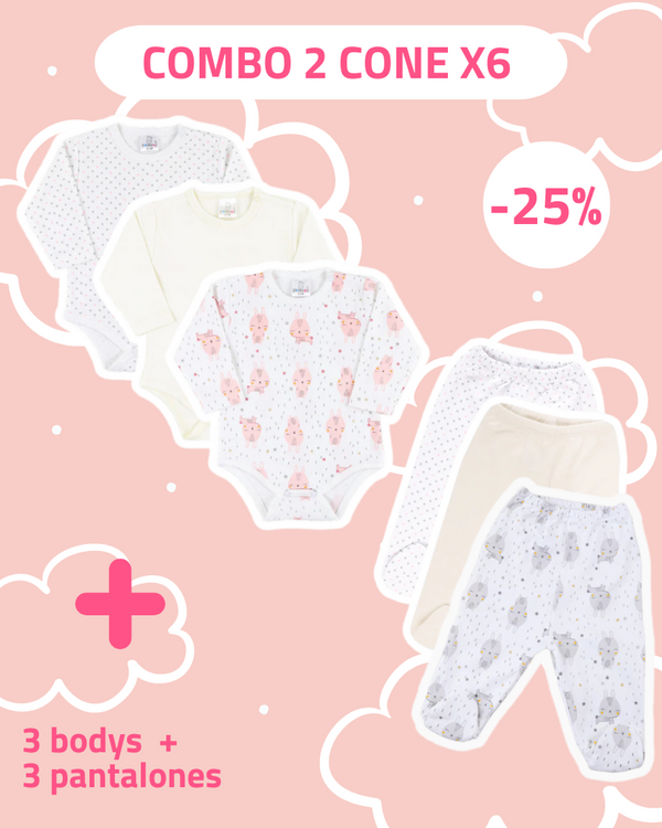 6PACK CONE BODY MANGA LARGA+ PANTALON NIÑA 9013