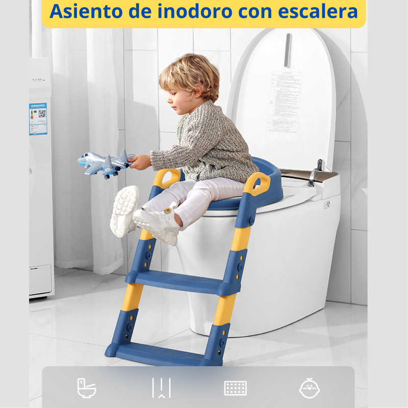 ASIENTO DE INODORO CON ESCALERA PARA NIÑOS - 8594 – Potitos