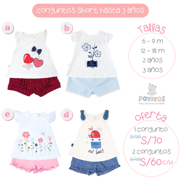 OFERTA Conjuntos para Niñas POLO + SHORT