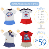 OFERTA Conjuntos para Niños POLO + SHORT hasta 3 años