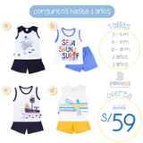 OFERTA Conjuntos para Niños biviri + short hasta 3 años