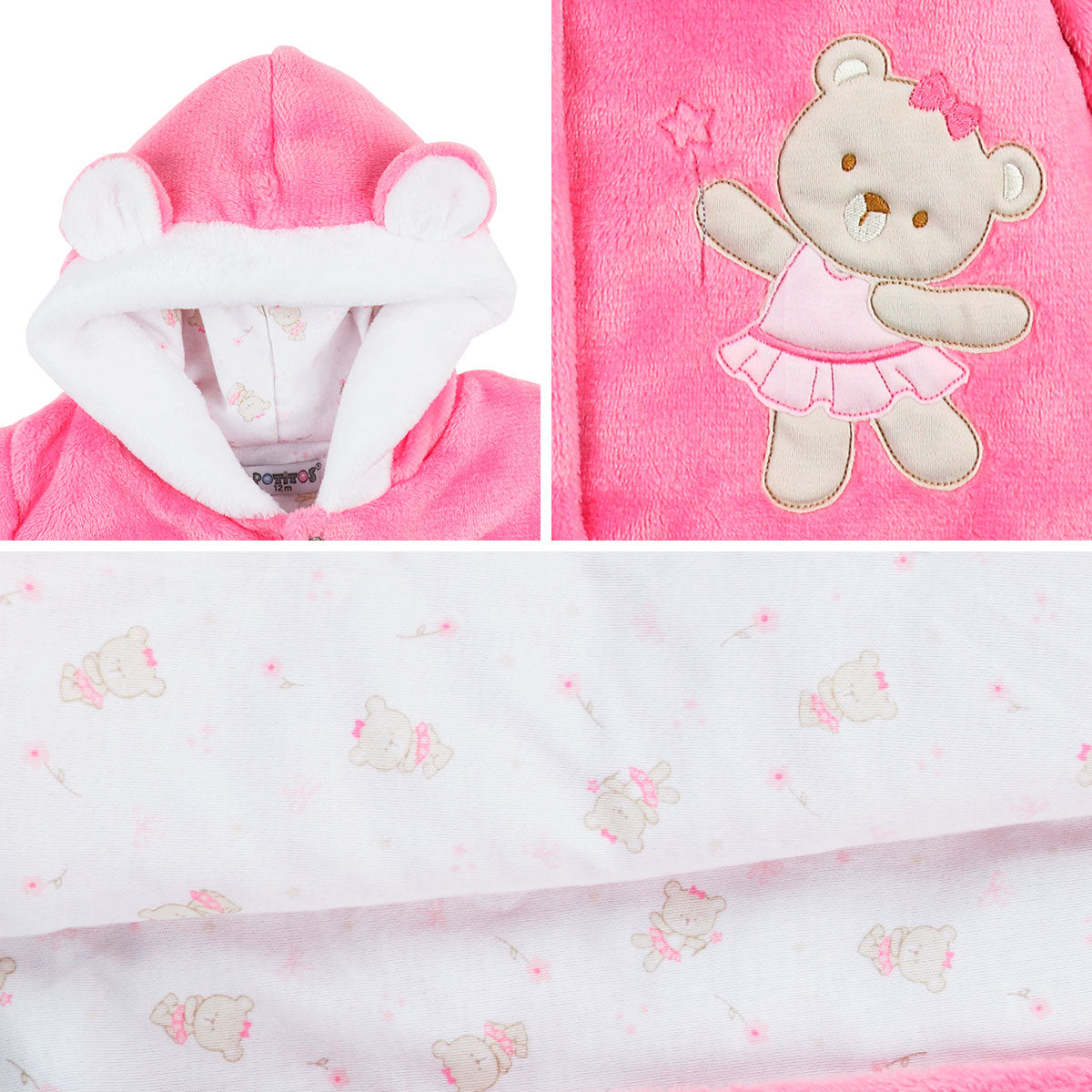 CONJUNTO ACOLCHADO PELUCHE OSO CUTE 10001*