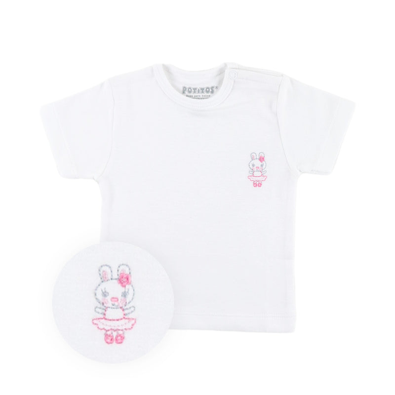 POLO MC PIMA BORDADO NIÑA BLANCO 2181