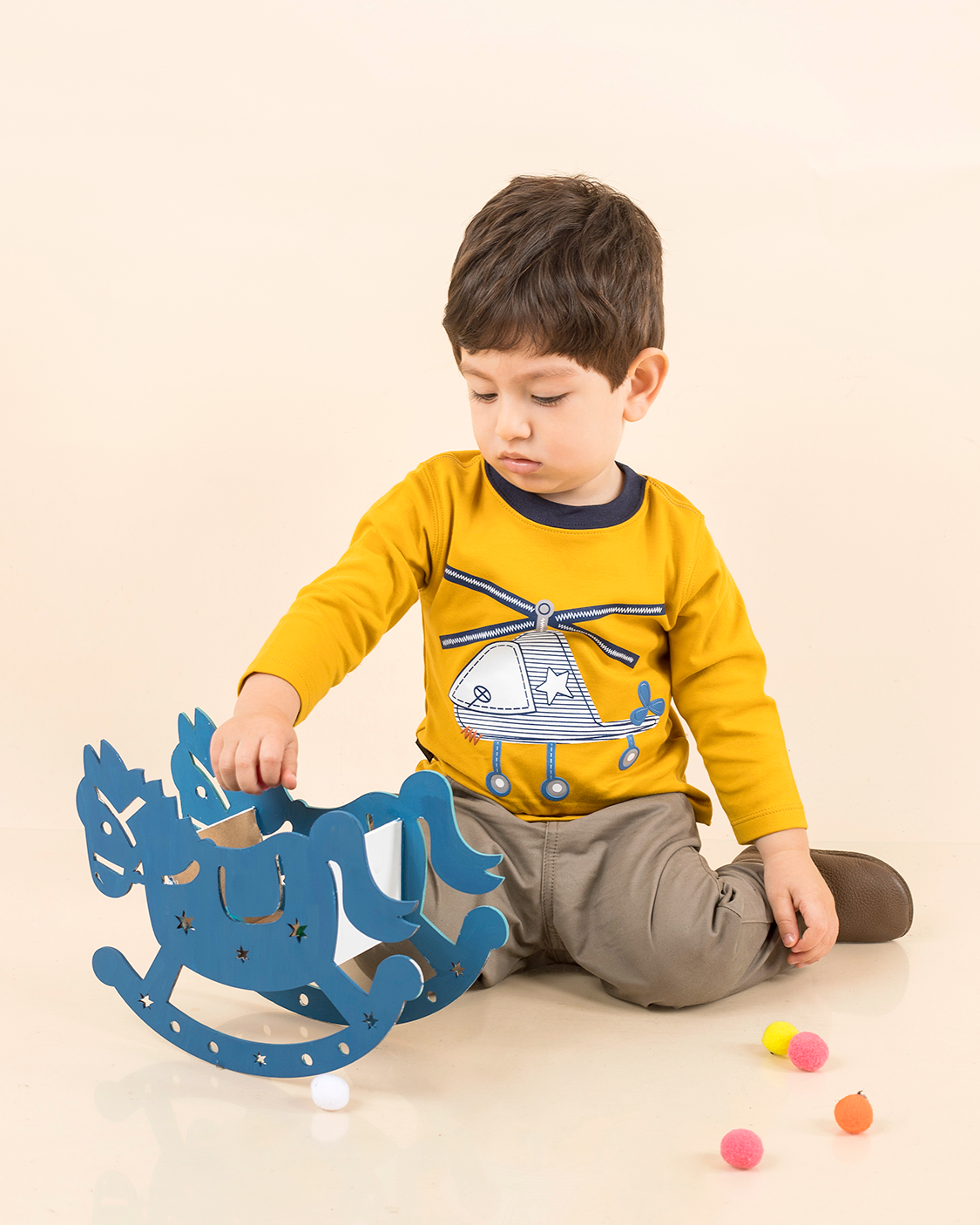 CONJUNTO HELICOPTERO 2 PIEZAS MOSTAZA