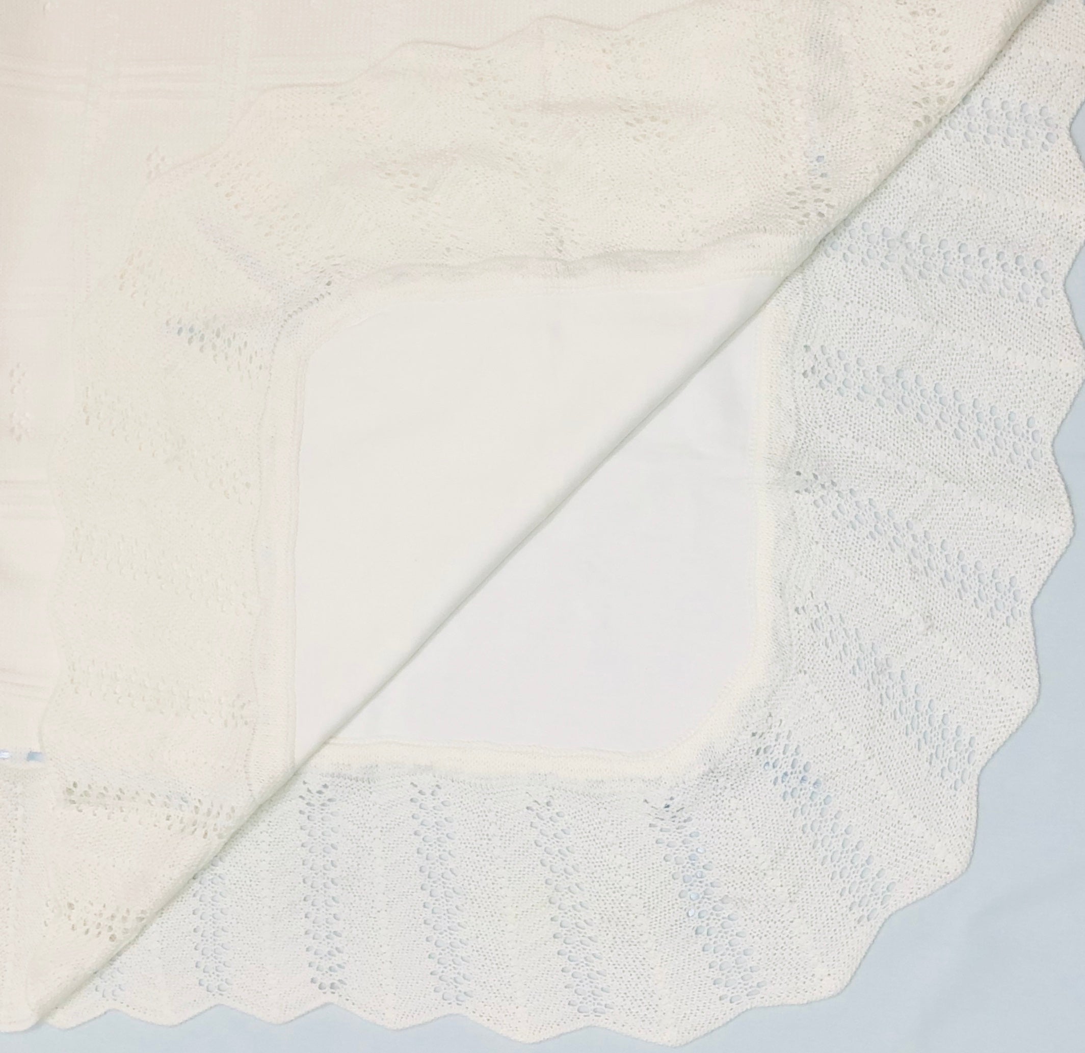 MANTA O COLCHA DE HILO C/FORRO BLANCO NIÑO 4800