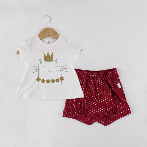 CONJUNTO FLOR HUESO POLO + SHORT 7449