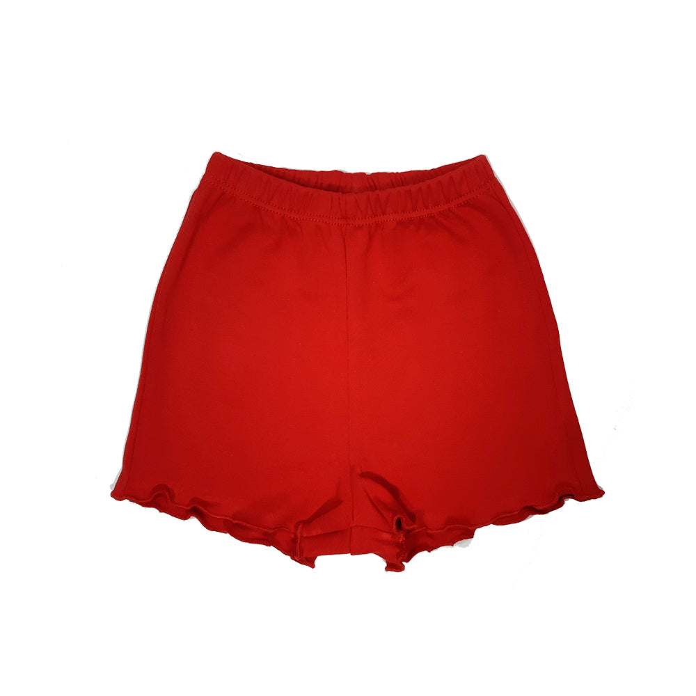 SHORT ALGODÓN CON BOBOS LUCIANA ROJO 7486