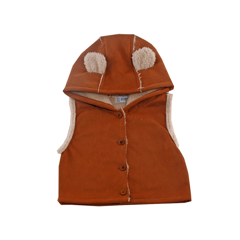 Chaleco Gamusa Peluche Osito Marron
