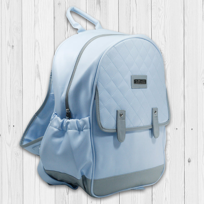 BOLSO MOCHILA CUERO CELESTE 1201