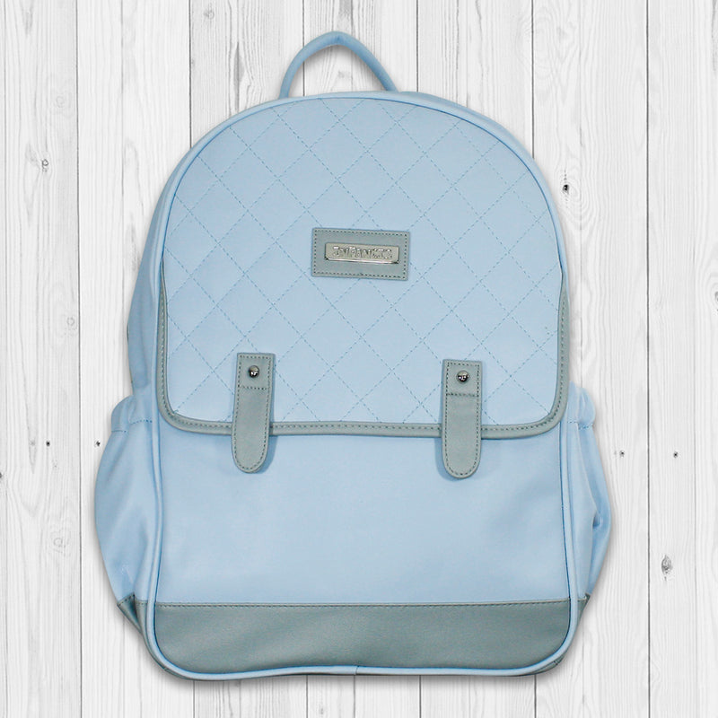 BOLSO MOCHILA CUERO CELESTE 1201
