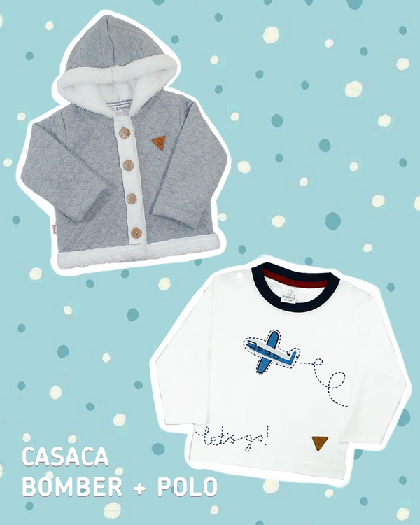 CASACA BOMBER + POLO MANGA LARGA