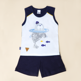 CONJUNTO BIVIRI FOCA AZUL+SHORT ALGODON CLASICO 78091*