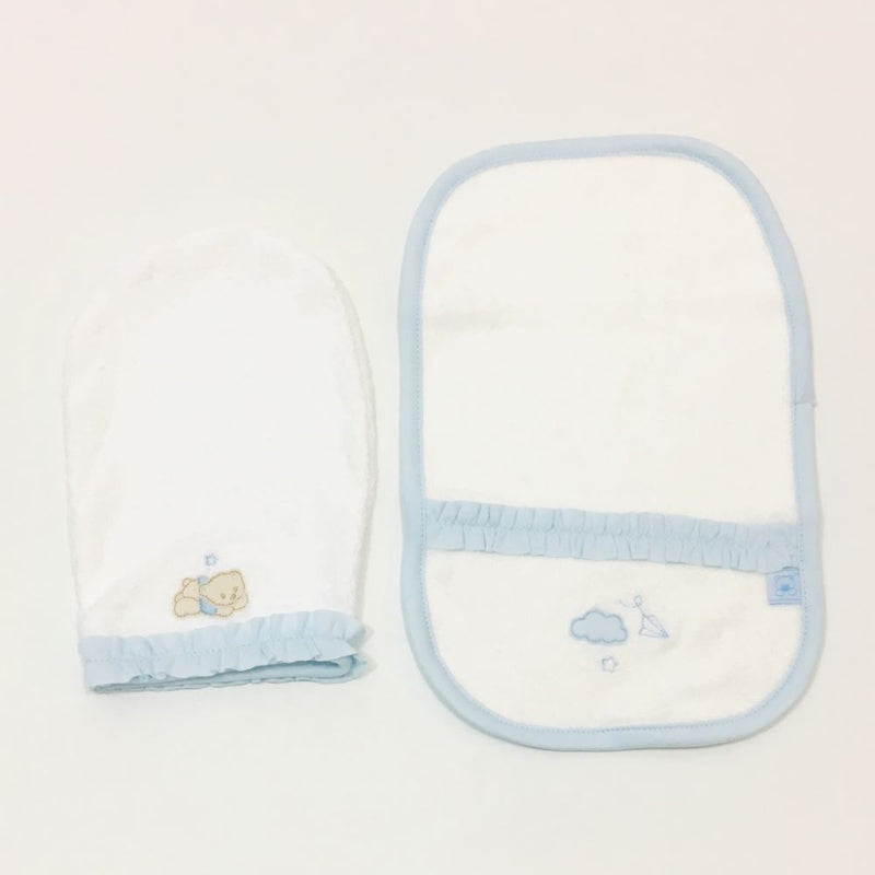 TOALLA DOBLE FELPA ESPECIAL OSO BLANCO CELESTE 1368