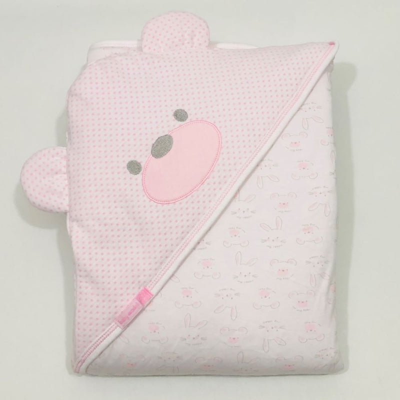 MANTA BB JACKARD PUNTITOS OSO ROSADO 7206