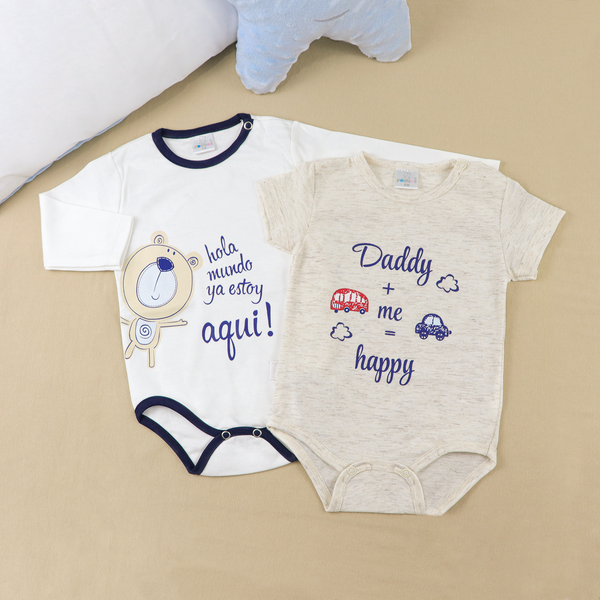 COMBO4 BODY HOLA MUNDO + DADDY PARA 6M