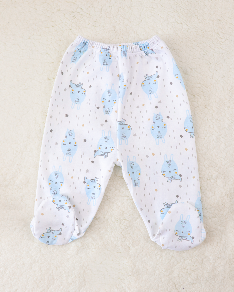 PANTALON C/PIE ESTAMPADO CONE CELESTE*