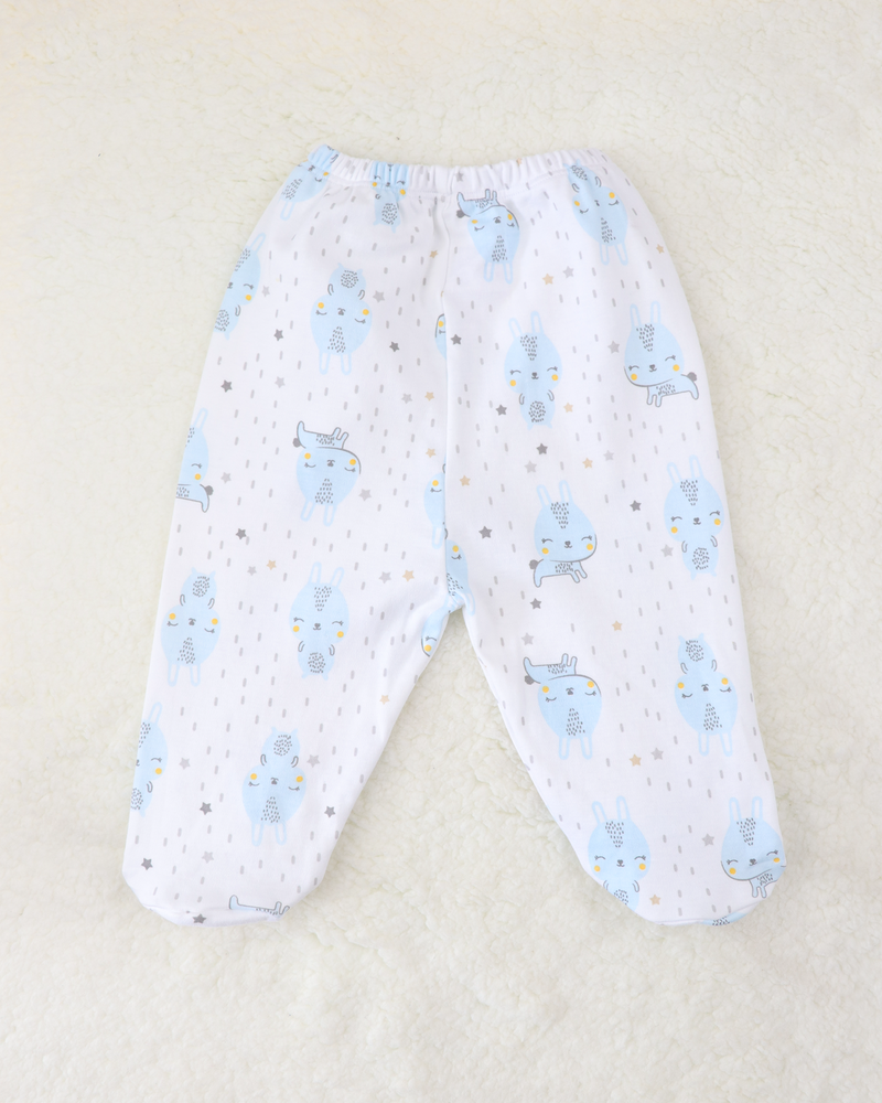 PANTALON C/PIE ESTAMPADO CONE CELESTE*