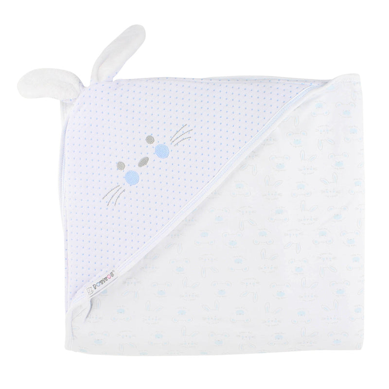 MANTA JACKARD PUNTITOS CONEJO CELESTE 7207