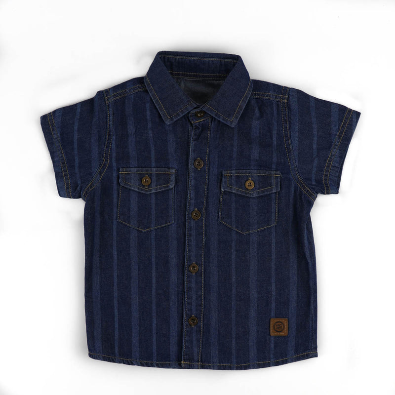 Camisa Manga Corta Denim Manuel Azul