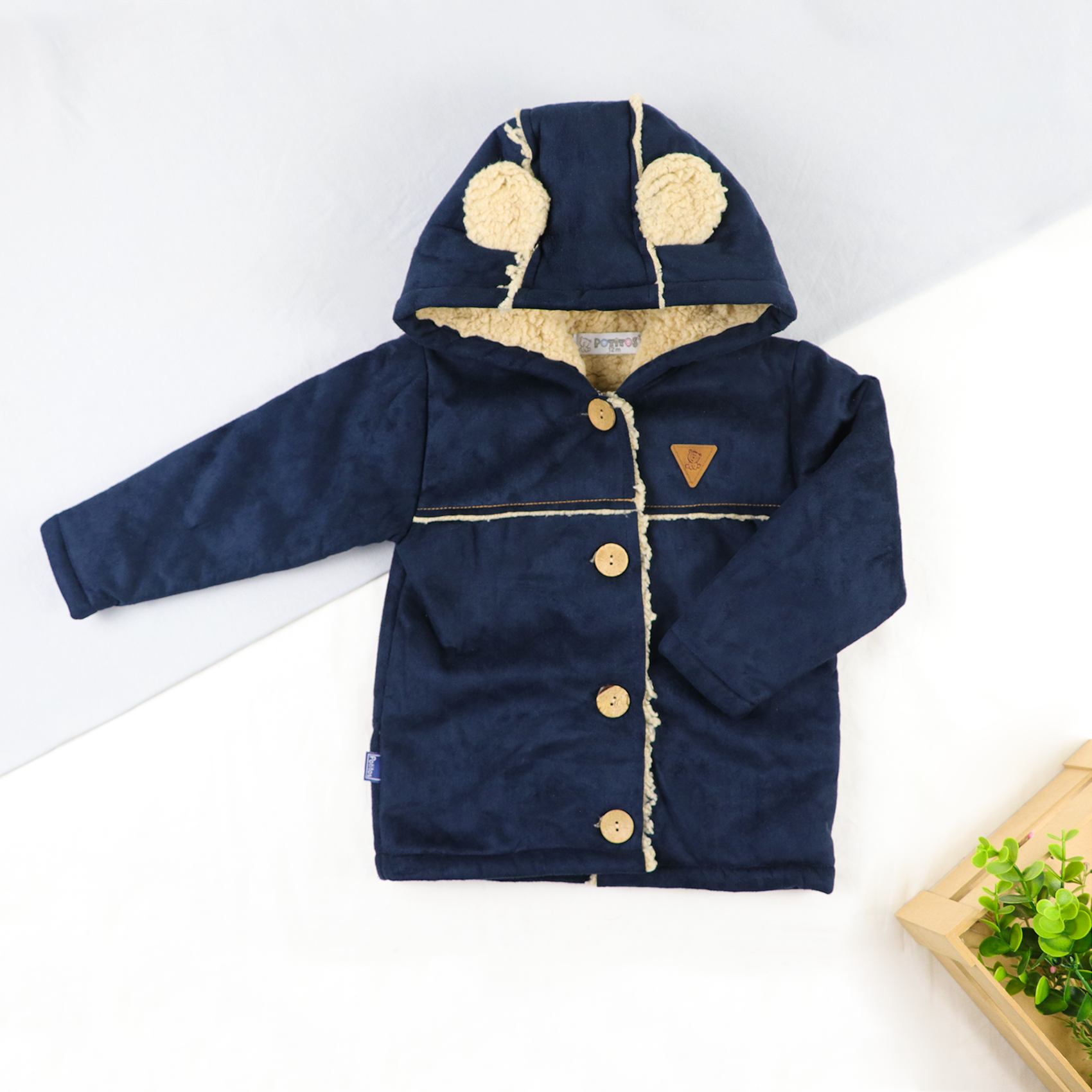 CASACA PANA CON FORRO PELUCHE AZUL 7715