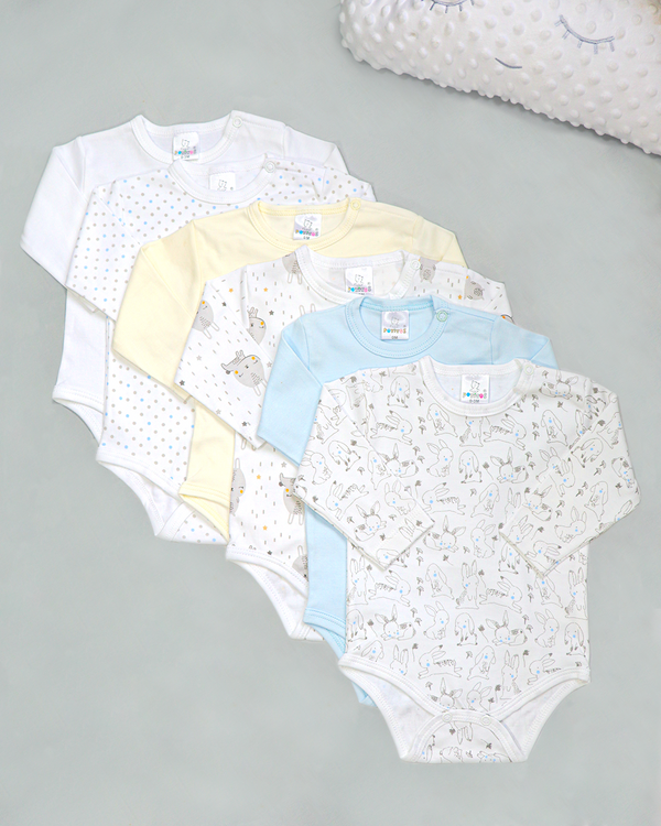PACK X6 BODY MANGA LARGA NIÑO