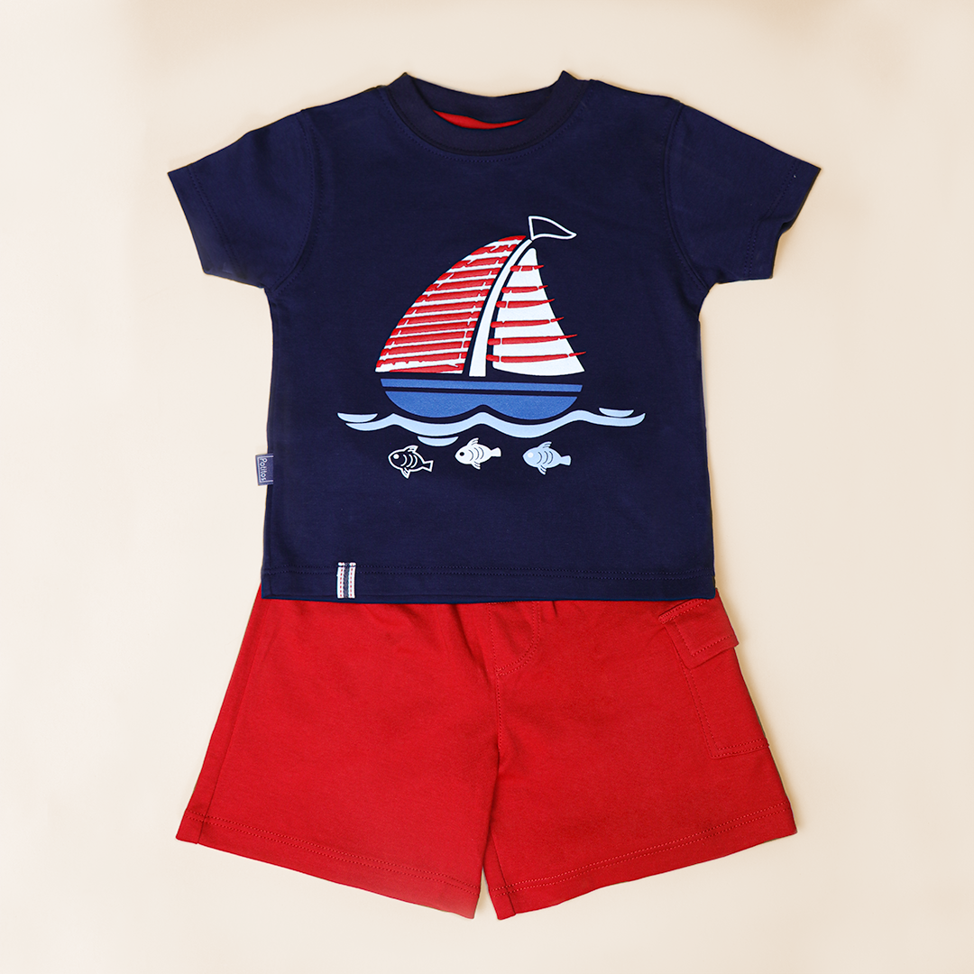 CONJUNTO VELERO AZUL POLO MGC + SHORT CARGO